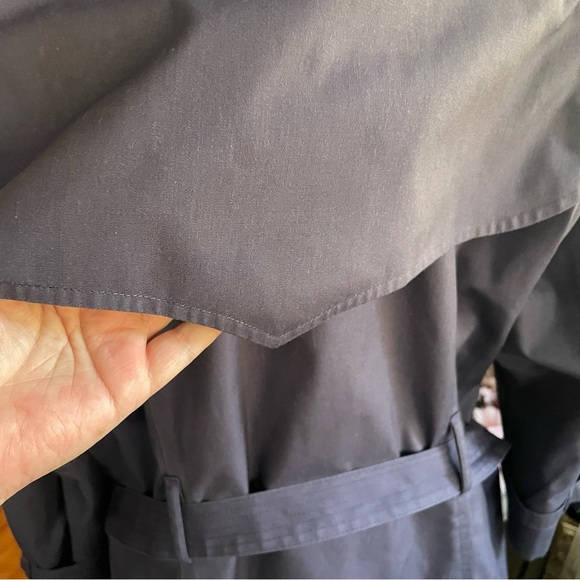 London Fog Vintage Women Double Breasted Belted Purple Trench Rain Coat Size 16P - Picture 9 of 12